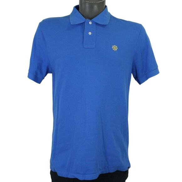 Nike Retro Vintage Pinwheel Lolo Blue & Yellow Polo Shirt Mens Large - Picture 1 of 4